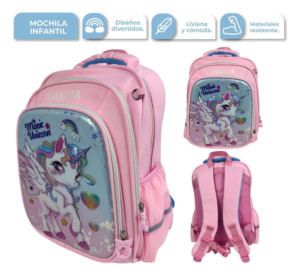 [BAGINF008 - 727373186468] Mochila Infantil Unicornio BAG-INF008