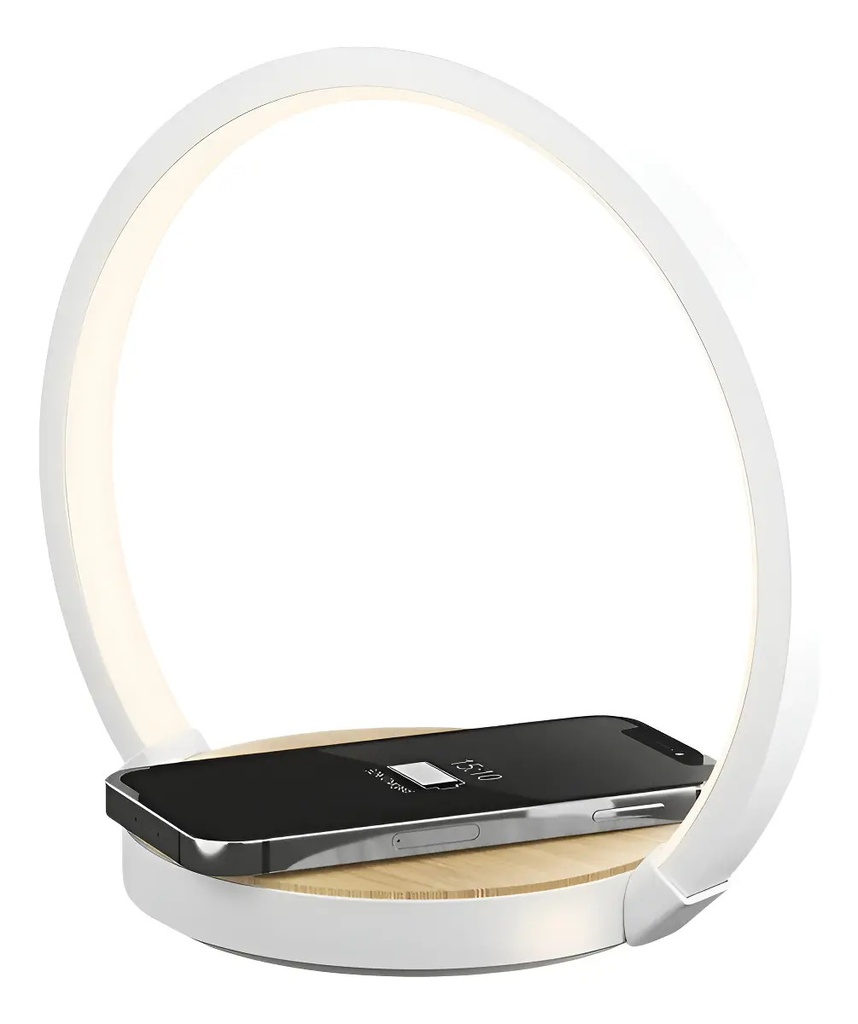 [BC140 - 763571857953] BC140 BASE DE CARGA CIRCULAR CON ARO BLANCO LED