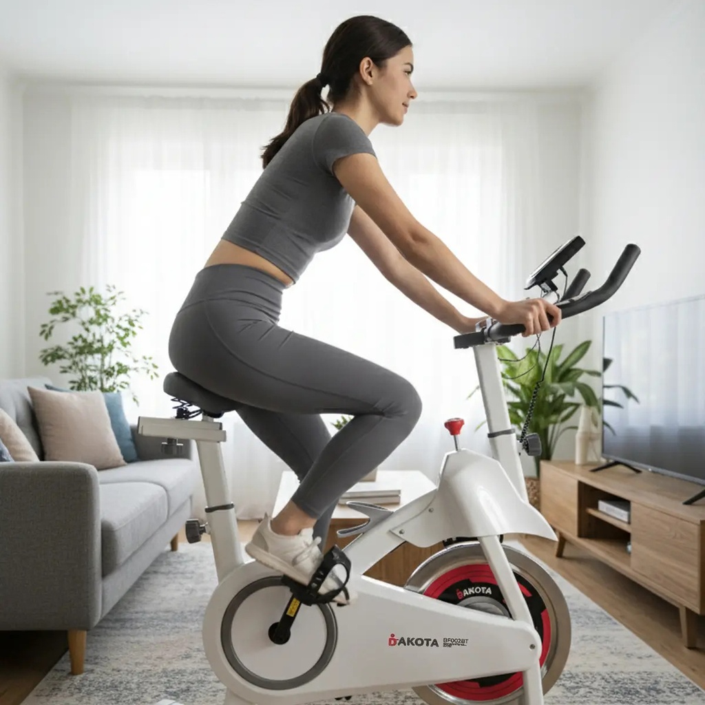 Blanco Bicicleta Fija Spinning Inalámbrica BF002BT