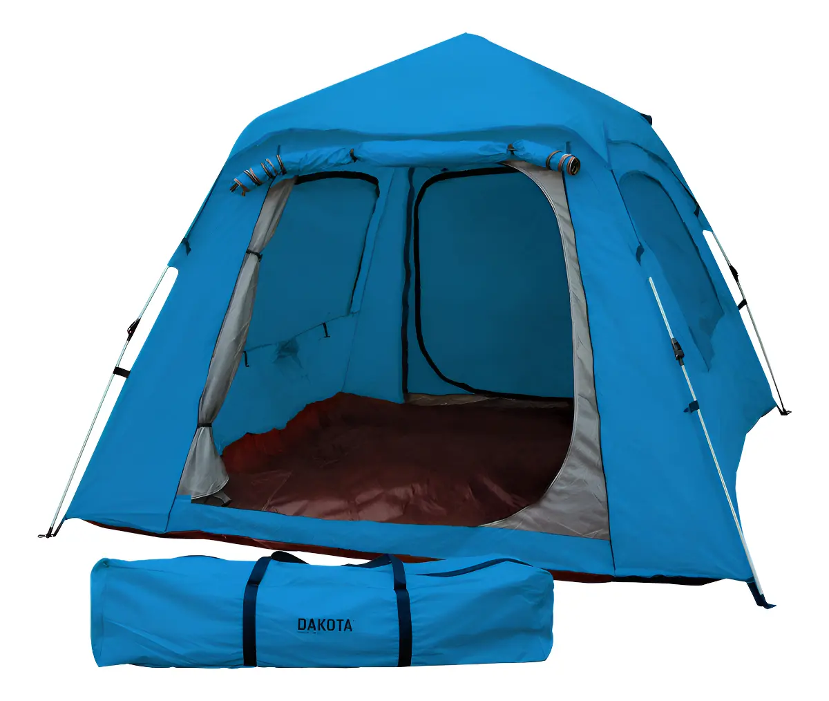 Carpa Autoarmable para 6 Personas Dakota Automática 240x240x154cm Color Azul CA06