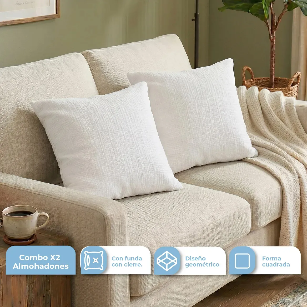 COMBO 2 ALM-LIV002 BEIGE - ALMOHADON