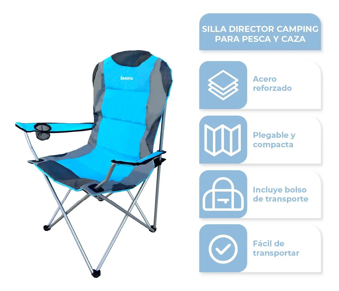 [DIR090 AZUL - 763571858141] Azul con Gris Silla Director DIR090