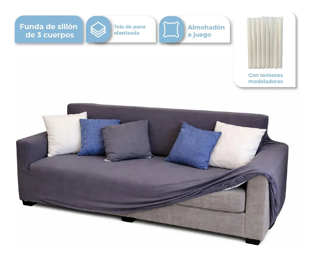 FS3C001 FUNDA SILLON 3 CUERPOS GRIS OSCURO