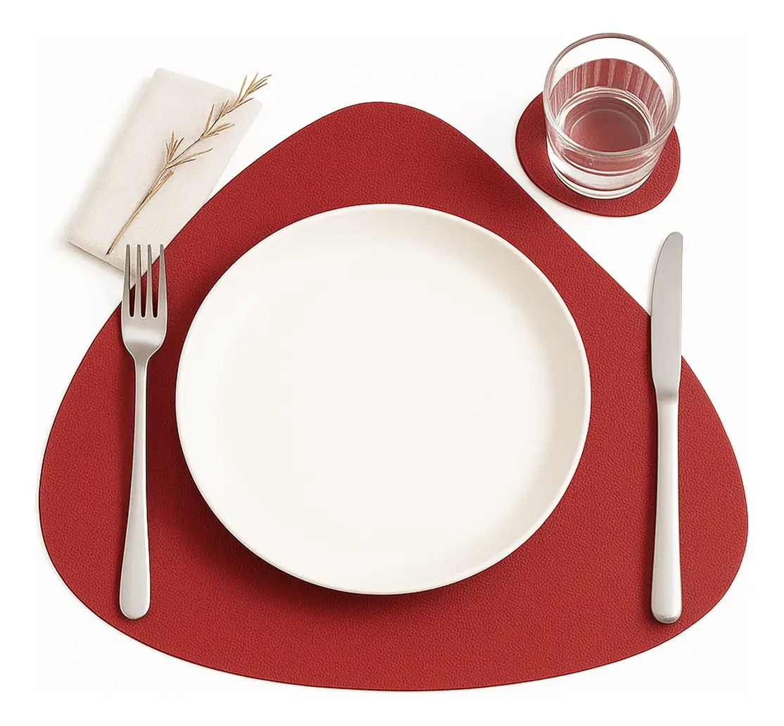 [INF001 ROJO - 727373186345] Rojo Pack X6 Individuales con Posavaso INF001