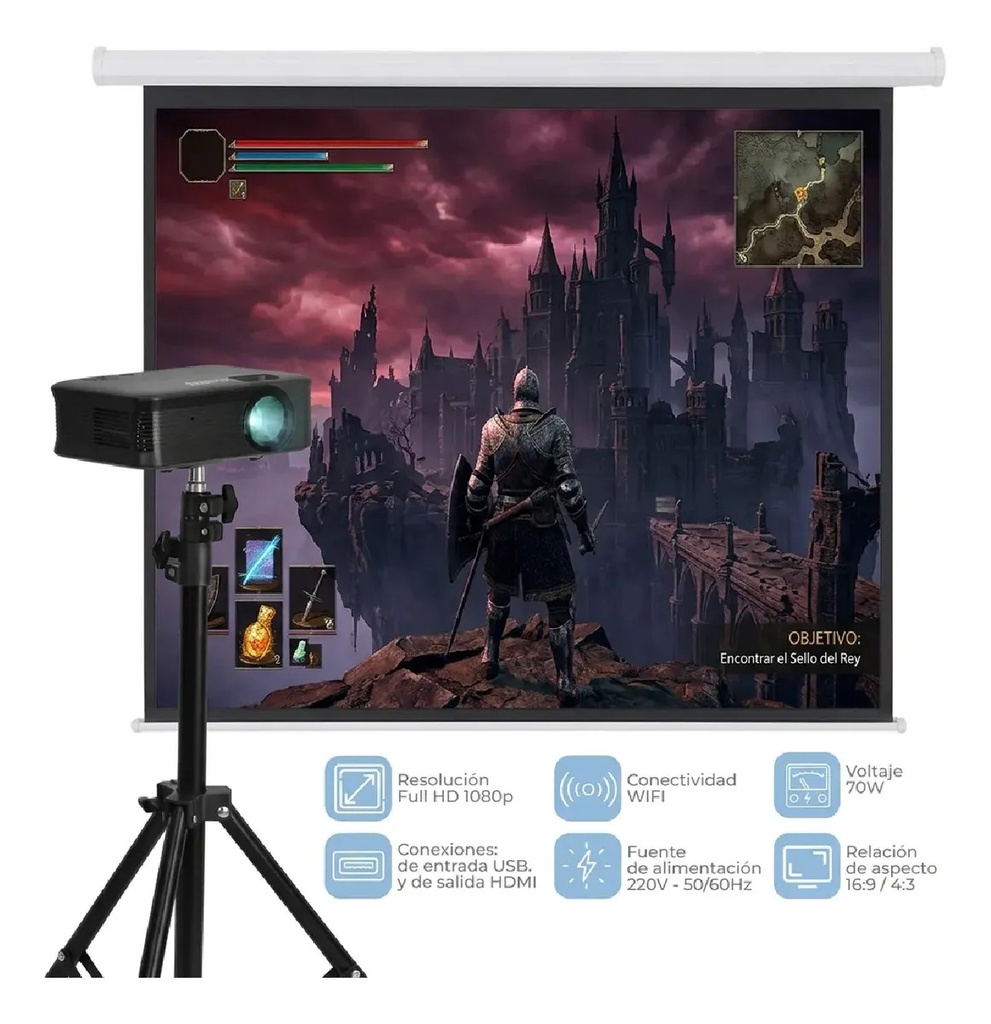 [PLW170 + TRIP01 0714604301158] PROYECTOR LED PLW170 + TRIPODE NEGRO