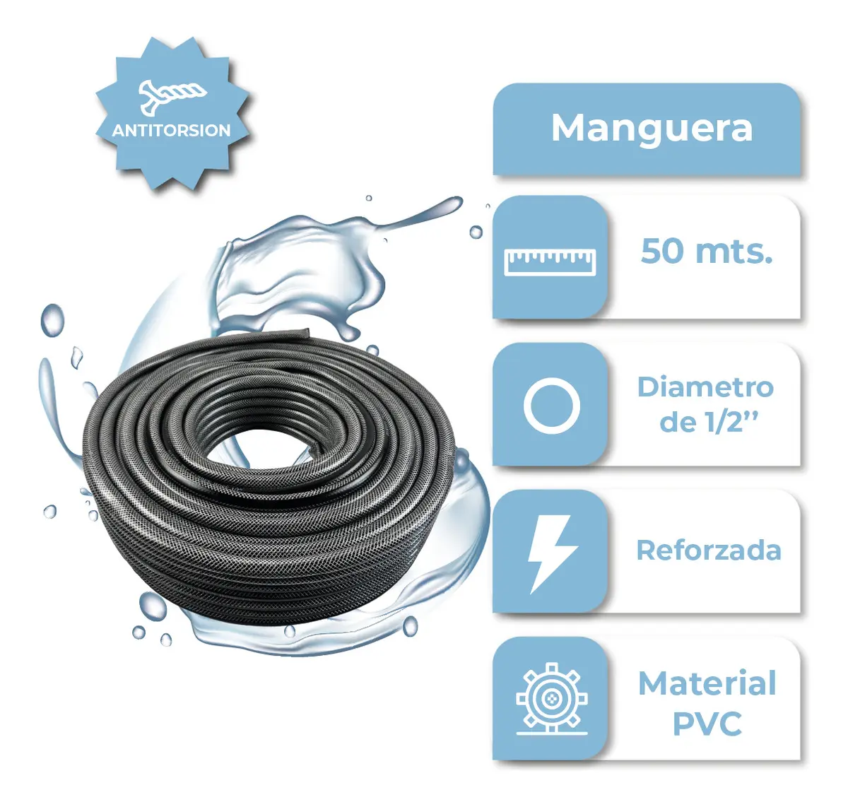 [RIEMANG50 0714604301851] Manguera Riego de Jardin 50M RIE-MANG50