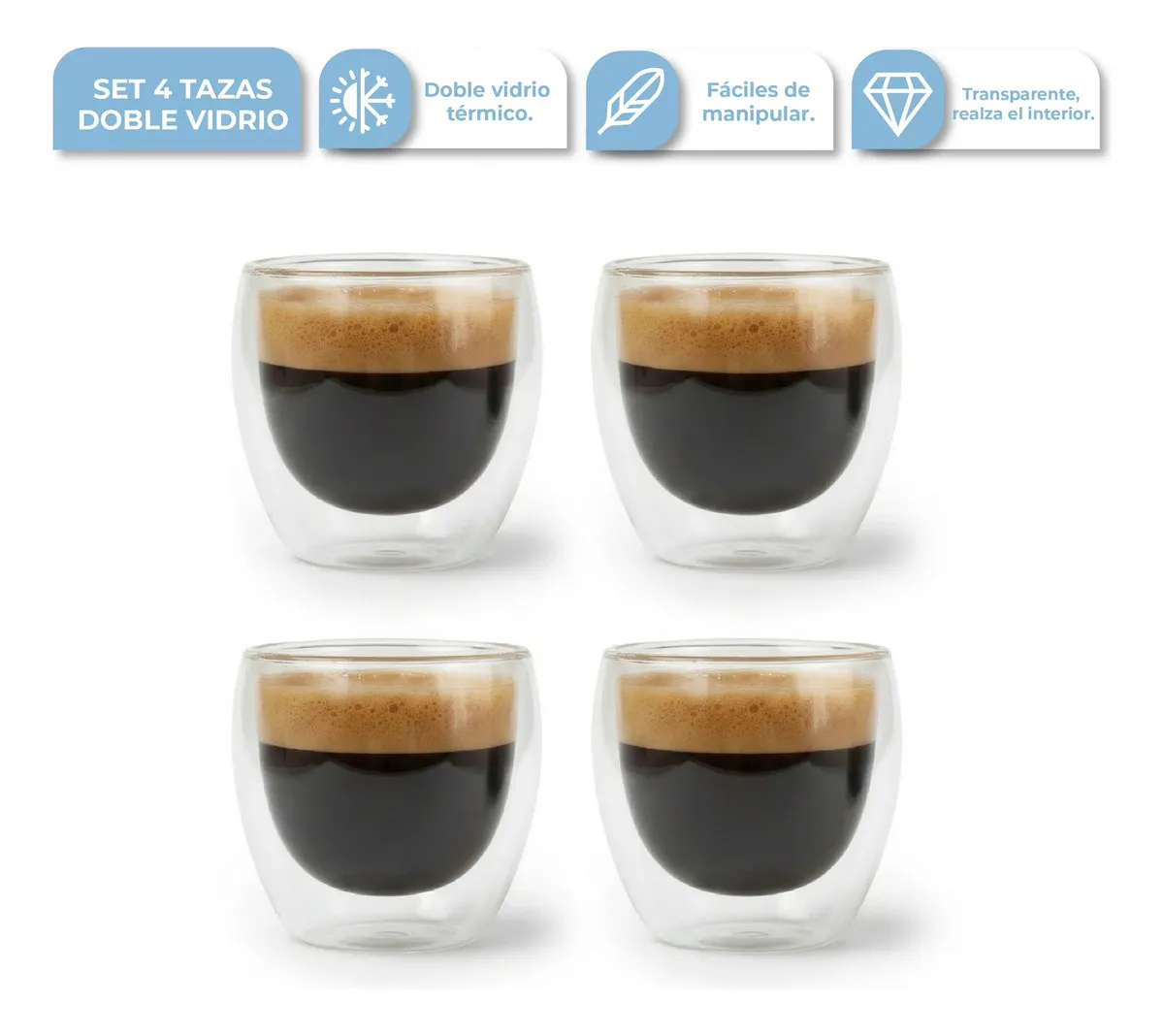 Set Taza Doble Pared x 4 TAZDV004