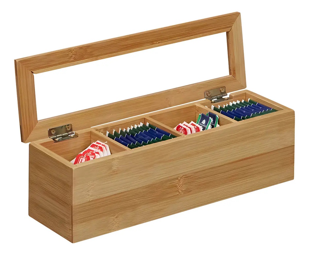 Caja de Te 4 Divisiones Natural TE4