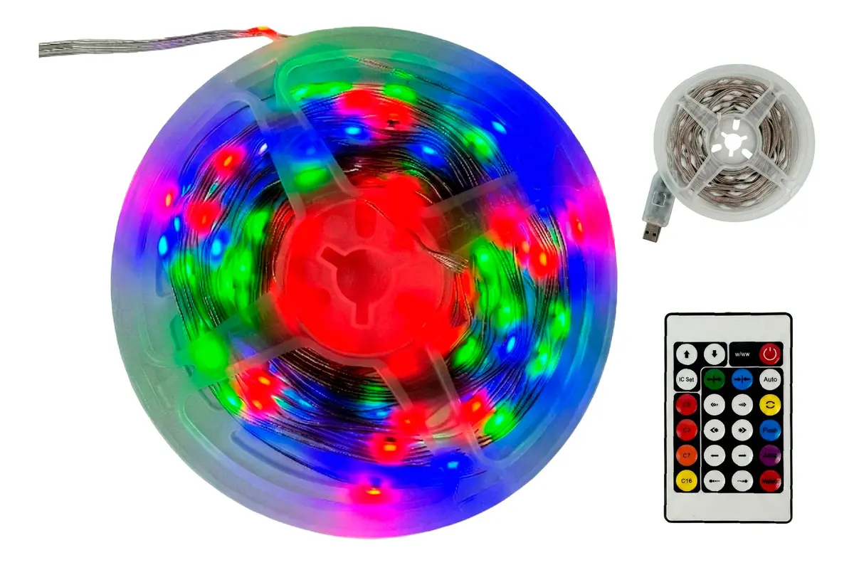[TIR003RGB - 714604300779] Tira LED USB 10 Metros RGB TIR003