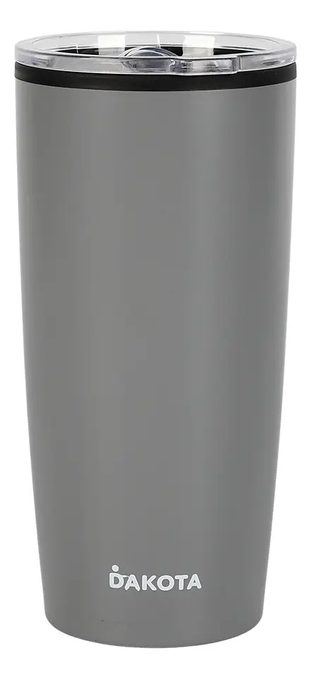 [V400P GRIS OSCURO - 714604031826] Vaso 400ml Plástico y Acero Gris Oscuro V400P