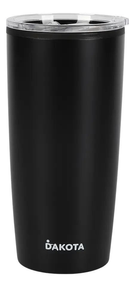 Vaso 400ml Plástico y Acero Negro V400P