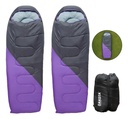 Combo 2X Bolsas de Dormir Violeta y Gris BD02