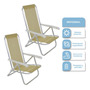 Combo 2X Silla Bel Aluminio Reclinable 4 Posiciones Sannet Beige