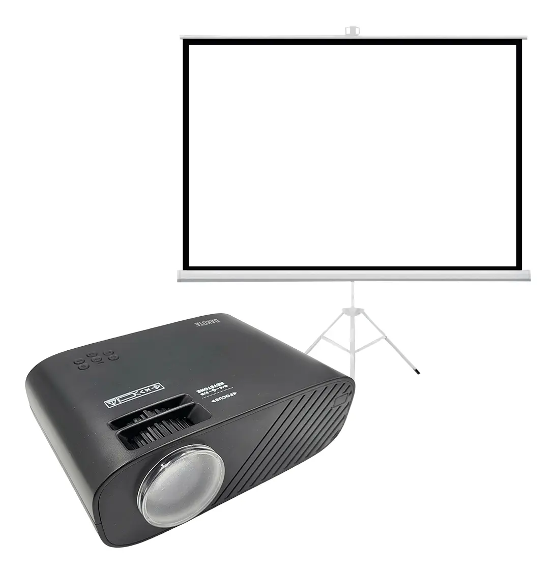 Combo + Proyector LED 720P + Pantalla Portátil con Tripode PLW100