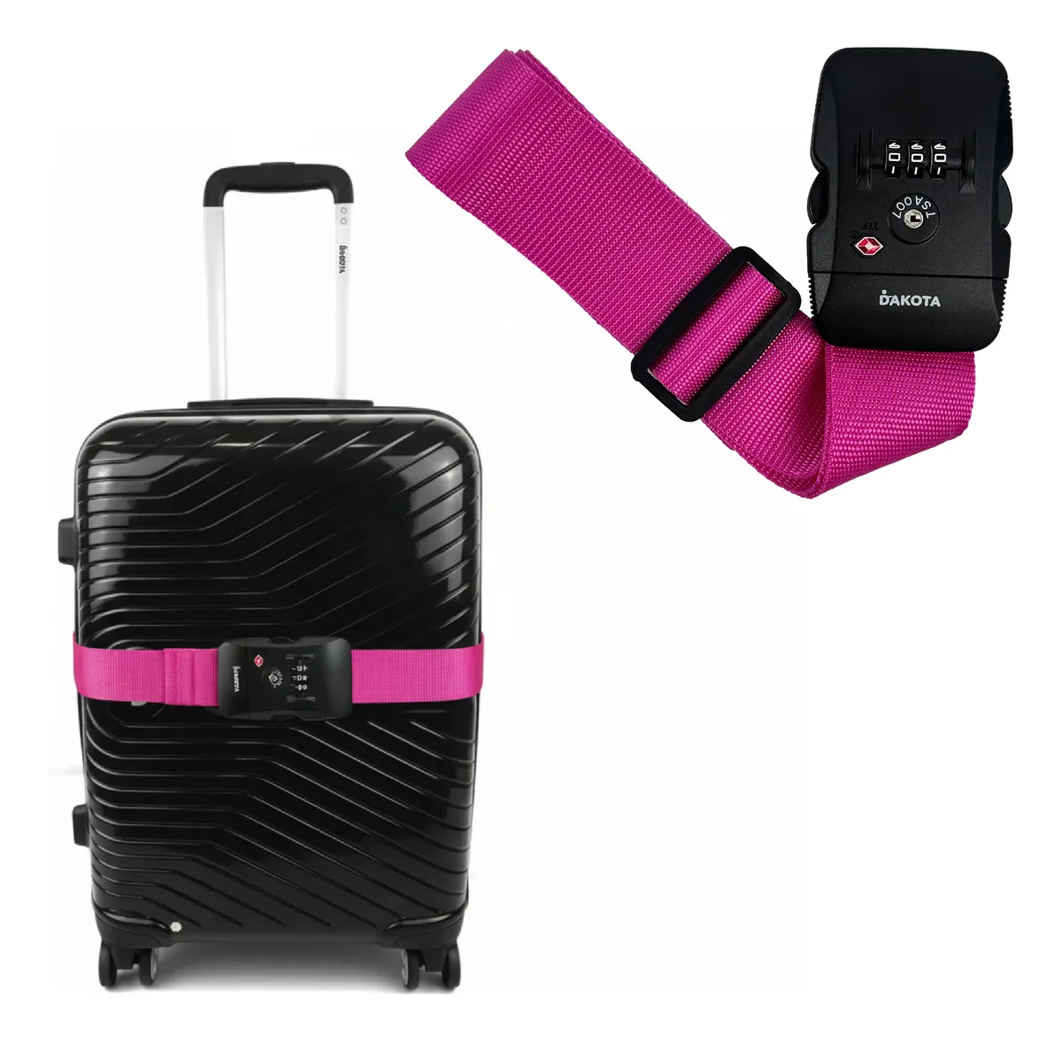 [CORSEG002 0714604301820] Correa de Seguridad para Valijas 2 M Rosa COR-SEG002