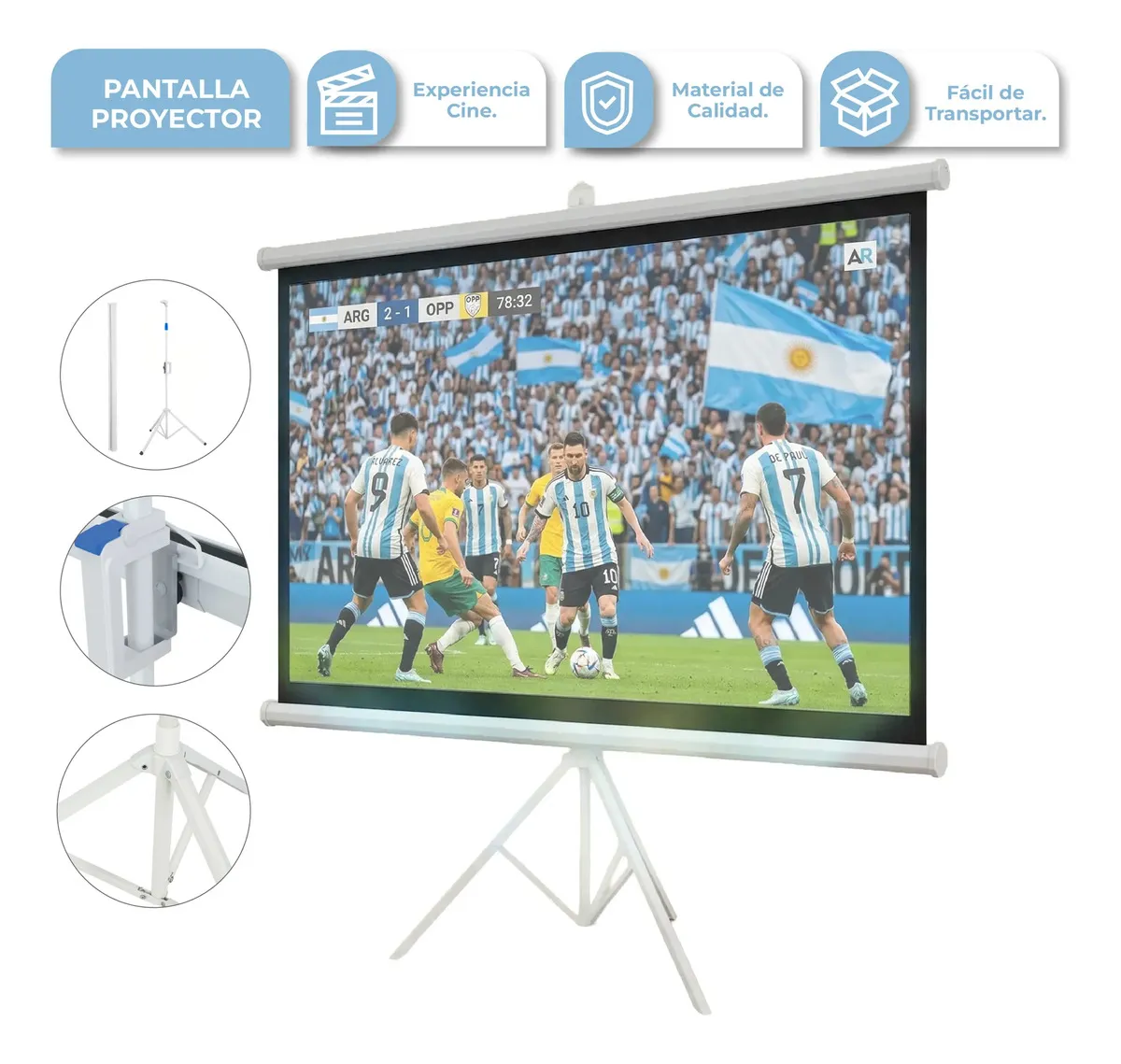 [PP002 - 714604086086] PP002 PANTALLA PROYECTOR CON TRIPODE 120" 16:9
